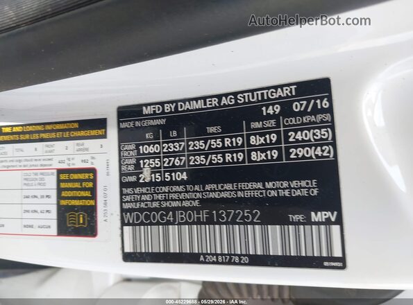 WDC0G4JB0HF137252 2017 MERCEDES-BENZ GLC 300 White Vista del compartimento del motor