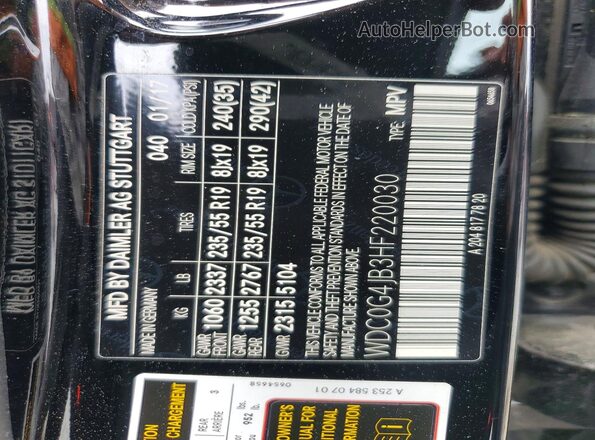 WDC0G4JB3HF220030 2017 MERCEDES-BENZ GLC-CLASS Black 