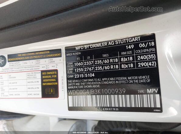 WDC0G4JB3K1000939 2019 MERCEDES-BENZ GLC 300 Белый Вид подкапотного пространства
