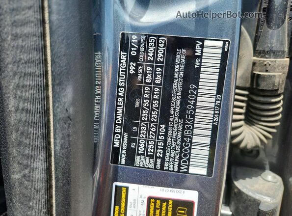 WDC0G4JB3KF594029 2019 MERCEDES-BENZ GLC-CLASS Black 