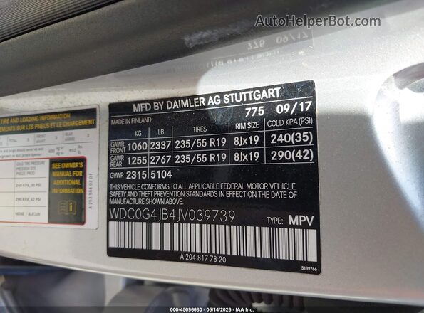 WDC0G4JB4JV039739 2018 MERCEDES-BENZ GLC 300 Gray Շարժիչի բաժամունքի տեսք