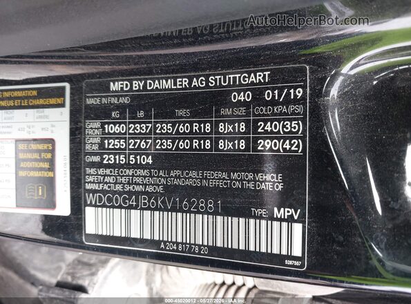 WDC0G4JB6KV162881 2019 MERCEDES-BENZ GLC 300 Black Vista del compartimento del motor