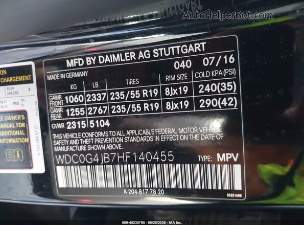 WDC0G4JB7HF140455 2017 MERCEDES-BENZ GLC 300 Black 