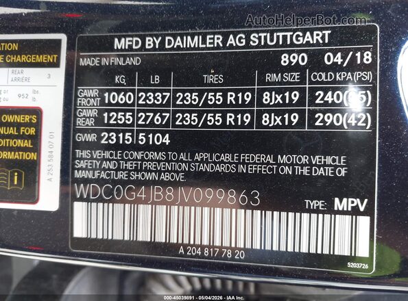 WDC0G4JB8JV099863 2018 MERCEDES-BENZ GLC 300 Синий Вид подкапотного пространства