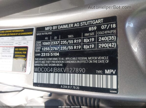 WDC0G4JB8KV127890 2019 MERCEDES-BENZ GLC 300 Black Widok komory silnika