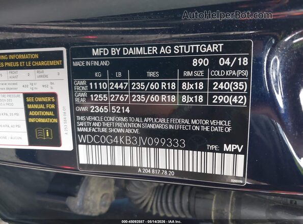 WDC0G4KB3JV099333 2018 MERCEDES-BENZ GLC 300 Blue Widok komory silnika