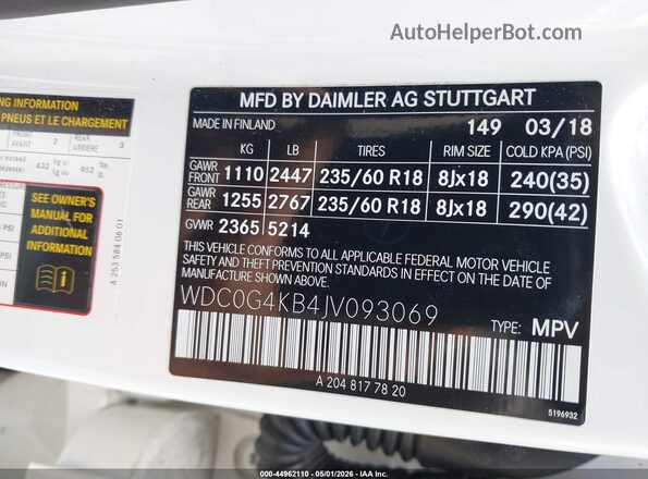 WDC0G4KB4JV093069 2018 MERCEDES-BENZ GLC 300 White ძრავის განყოფილების ხედი
