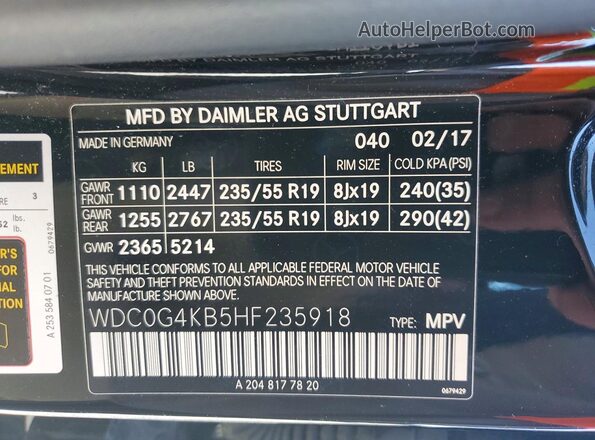 WDC0G4KB5HF235918 2017 MERCEDES-BENZ GLC-CLASS Black 
