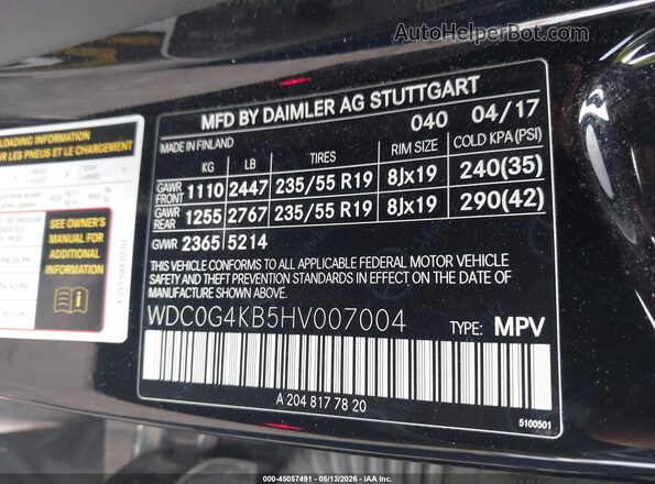 WDC0G4KB5HV007004 2017 MERCEDES-BENZ GLC 300 Black Շարժիչի բաժամունքի տեսք