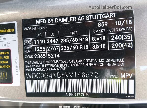 WDC0G4KB6KV148672 2019 MERCEDES-BENZ GLC 300 Gray 