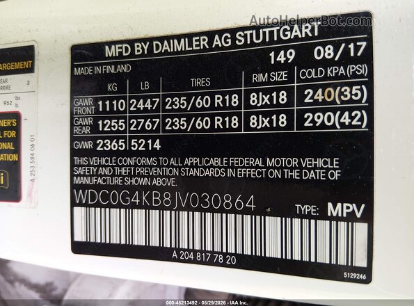 WDC0G4KB8JV030864 2018 MERCEDES-BENZ GLC 300 White Widok komory silnika