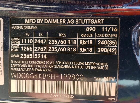 WDC0G4KB9HF199800 2017 MERCEDES-BENZ GLC-CLASS Blue 
