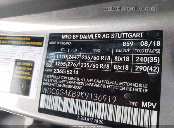 WDC0G4KB9KV136919 2019 MERCEDES-BENZ GLC 300 Silver Widok komory silnika