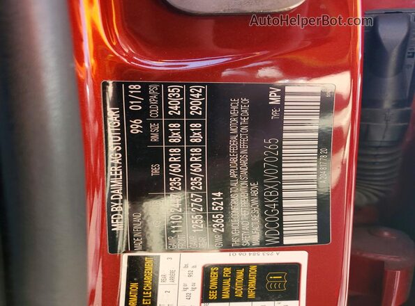 WDC0G4KBXJV070265 2018 MERCEDES-BENZ GLC-CLASS Red Vista del compartimento del motor