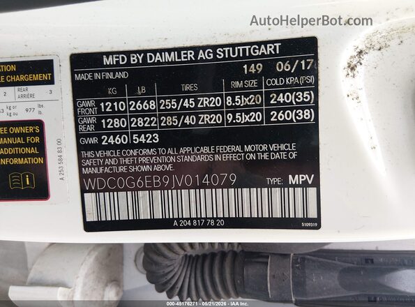 WDC0G6EB9JV014079 2018 MERCEDES-BENZ AMG GLC 43 White Engine compartment view
