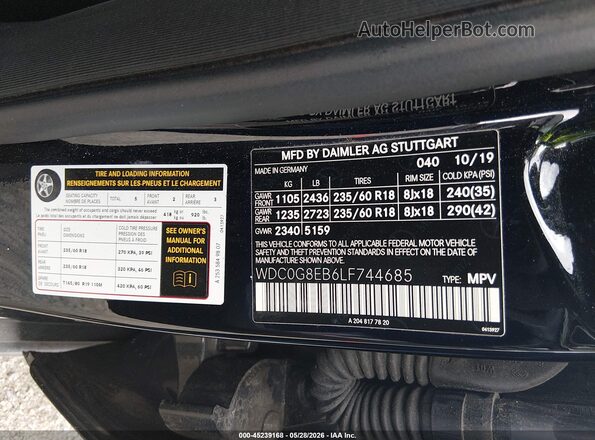 WDC0G8EB6LF744685 2020 MERCEDES-BENZ GLC 300 Black Vista del compartimento del motor