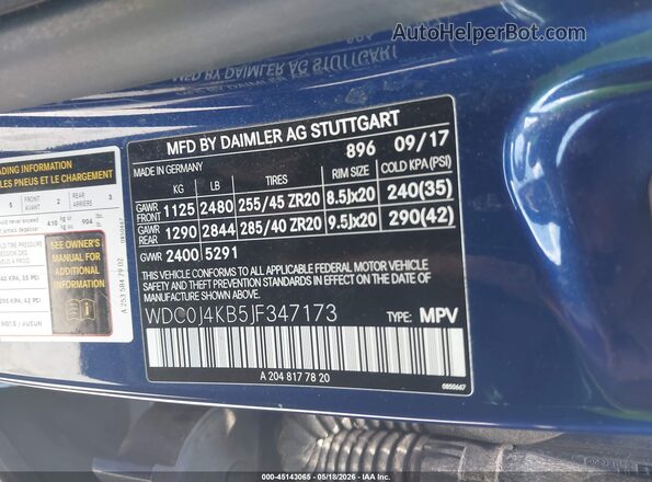 WDC0J4KB5JF347173 2018 MERCEDES-BENZ GLC 300 COUPE Blue Вид підкапотного простору