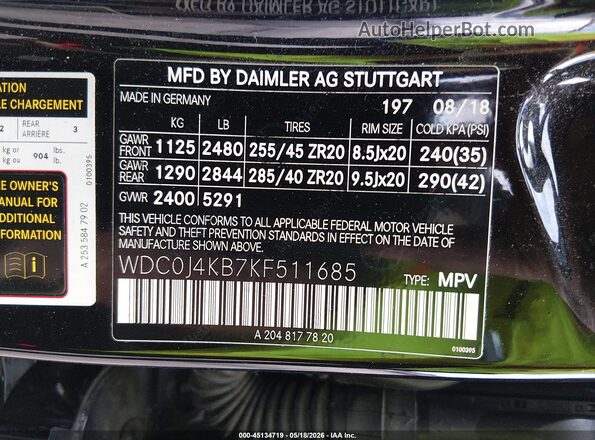 WDC0J4KB7KF511685 2019 MERCEDES-BENZ GLC 300 COUPE Black Widok komory silnika