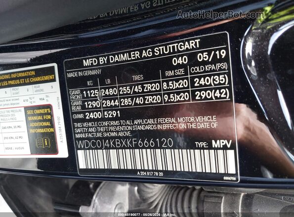 WDC0J4KBXKF666120 2019 MERCEDES-BENZ GLC 300 COUPE Black ძრავის განყოფილების ხედი