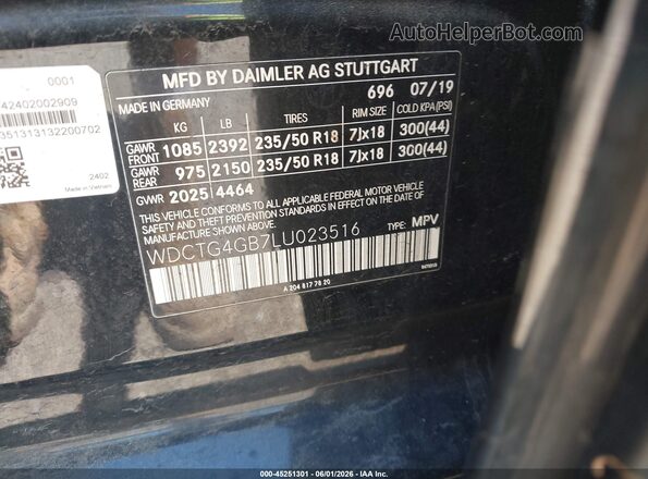 WDCTG4GB7LU023516 2020 MERCEDES-BENZ GLA 250 Black Vista del compartimento del motor