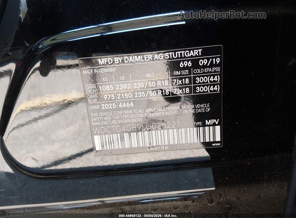 WDCTG4GB9LU025221 2020 MERCEDES-BENZ GLA 250 Black Vista del compartimento del motor