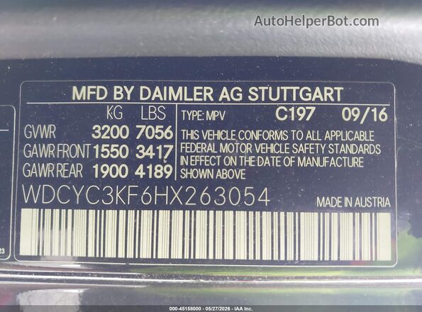 WDCYC3KF6HX263054 2017 MERCEDES-BENZ G 550 Black Շարժիչի բաժամունքի տեսք
