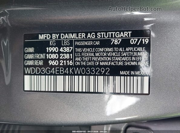 WDD3G4EB4KW033292 2019 MERCEDES-BENZ A 220 Silver Widok komory silnika