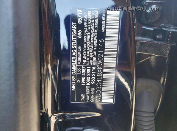 WDD3G4EBXKW021146 2019 MERCEDES-BENZ A Black 