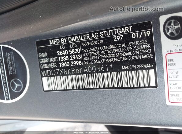WDD7X8KB6KA003611 2019 MERCEDES-BENZ AMG GT 63 4-DOOR COUPE Gray Vista del compartimento del motor