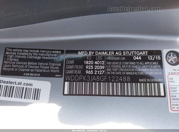WDDPK3JA8GF122488 2016 MERCEDES-BENZ SLK 300 Серебряный Вид подкапотного пространства