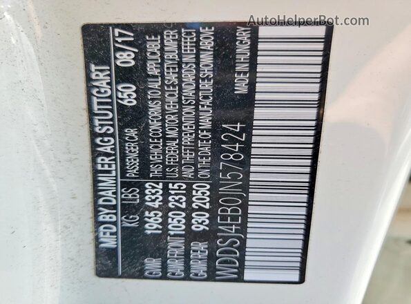 WDDSJ4EB0JN578424 2018 MERCEDES-BENZ CLA-CLASS White 
