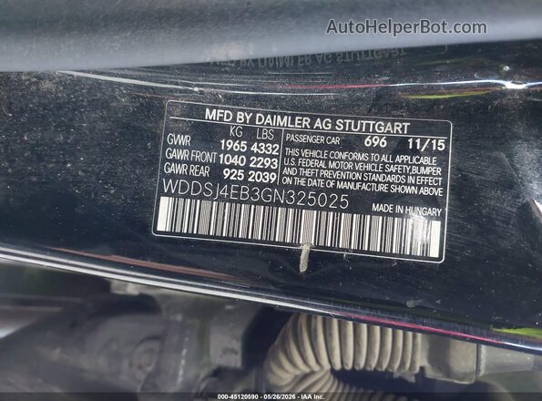 WDDSJ4EB3GN325025 2016 MERCEDES-BENZ CLA 250 Black Engine compartment view