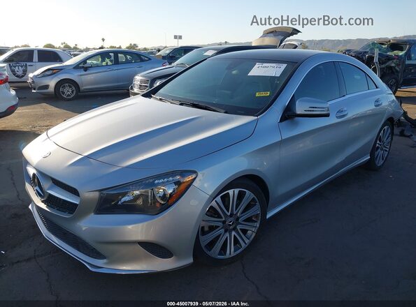 WDDSJ4EB5JN592898 2018 MERCEDES-BENZ CLA 250 Silver Առջևի ձախ երեք քառորդ տեսարան