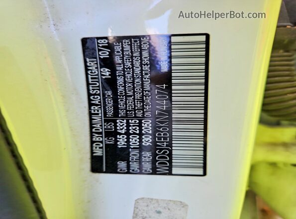 WDDSJ4EB6KN744074 2019 MERCEDES-BENZ CLA-CLASS White 