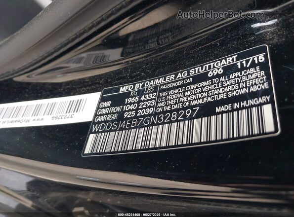 WDDSJ4EB7GN328297 2016 MERCEDES-BENZ CLA 250 Black Vista del compartimento del motor