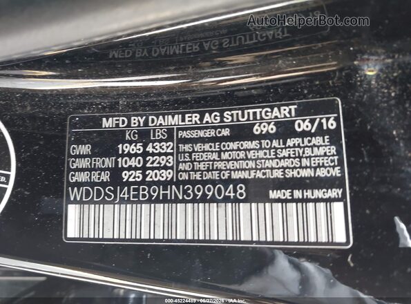 WDDSJ4EB9HN399048 2017 MERCEDES-BENZ CLA 250 Черный 