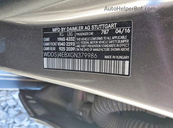 WDDSJ4EBXGN379986 2016 MERCEDES-BENZ CLA-CLASS Gray Vista del compartimento del motor