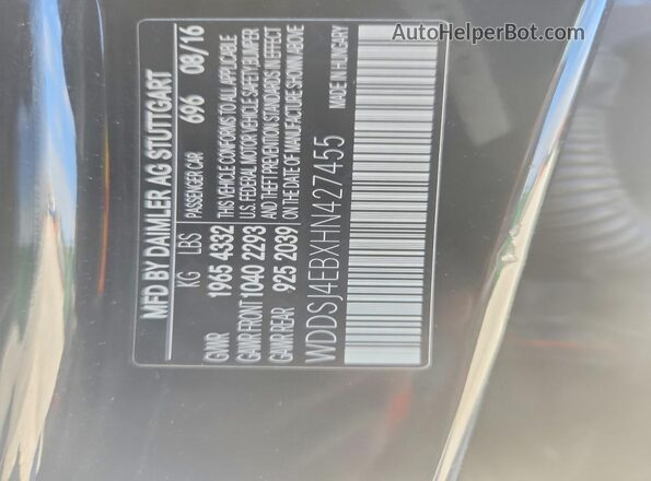 WDDSJ4EBXHN427455 2017 MERCEDES-BENZ CLA-CLASS Black Вид підкапотного простору
