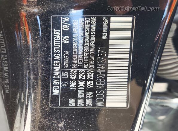 WDDSJ4EBXHN437371 2017 MERCEDES-BENZ CLA-CLASS Black VIN կոդի պիտակի տեսք