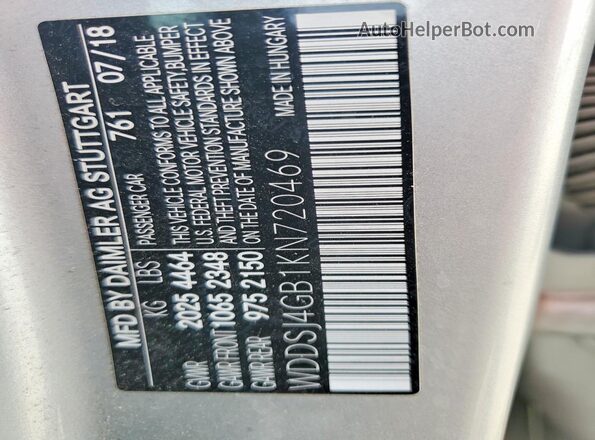 WDDSJ4GB1KN720469 2019 MERCEDES-BENZ CLA-CLASS Silver Вид підкапотного простору