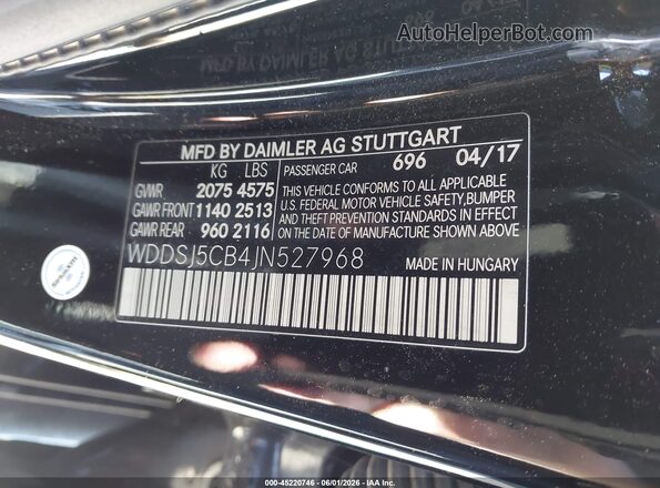 WDDSJ5CB4JN527968 2018 MERCEDES-BENZ AMG CLA 45 Black Вид підкапотного простору