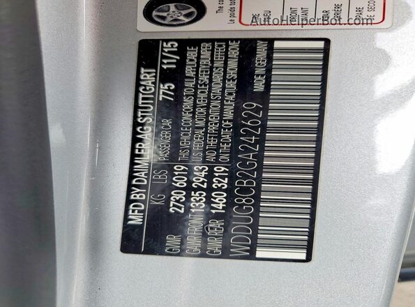 WDDUG8CB2GA242629 2016 MERCEDES-BENZ S Silver Շարժիչի բաժամունքի տեսք