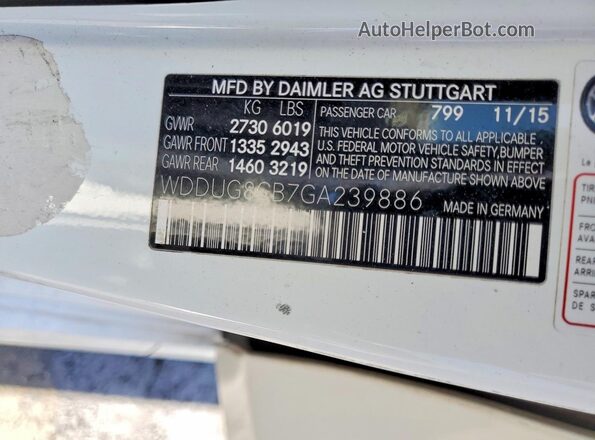 WDDUG8CB7GA239886 2016 MERCEDES-BENZ S White Вид підкапотного простору
