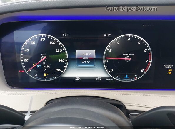 WDDUG8DB0LA527175 2020 MERCEDES-BENZ S-CLASS White Widok tylnych siedzeń