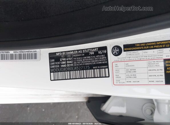 WDDUG8DB0LA527175 2020 MERCEDES-BENZ S-CLASS White Widok komory silnika