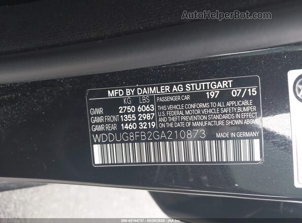WDDUG8FB2GA210873 2016 MERCEDES-BENZ S-CLASS Черный Вид подкапотного пространства