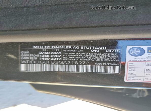 WDDUG8FB2GA218973 2016 MERCEDES-BENZ S Black 