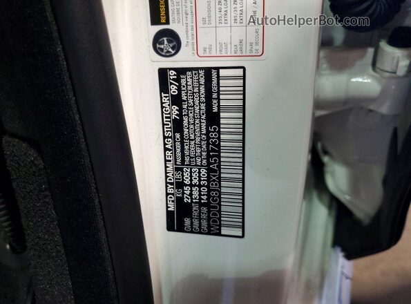 WDDUG8JBXLA517385 2020 MERCEDES-BENZ S Белый 