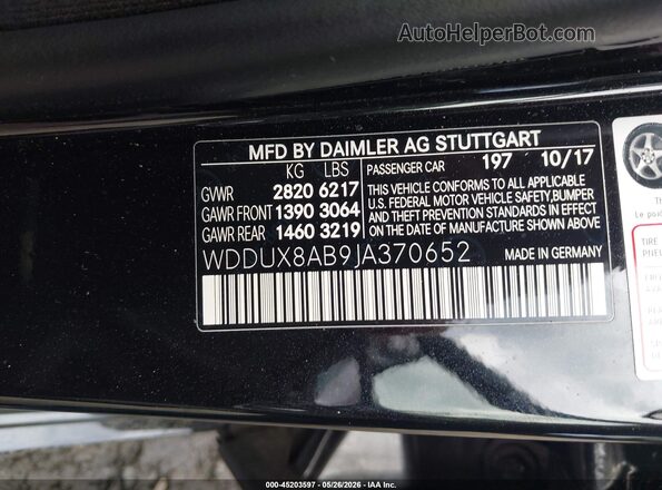 WDDUX8AB9JA370652 2018 MERCEDES-BENZ MAYBACH S 650 Black ძრავის განყოფილების ხედი