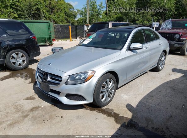 WDDWF4KB9JR339292 2018 MERCEDES-BENZ C-CLASS Silver Առջևի ձախ երեք քառորդ տեսարան
